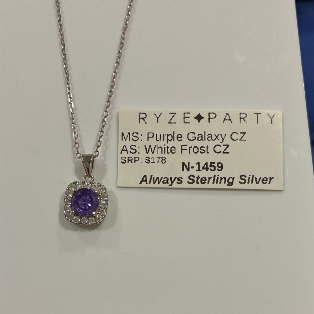 Purple Galaxy CZ Necklace